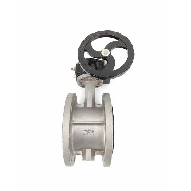 Turbine Flange Stainless Steel PTFE Butterfly Valve